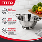 96 Pieces Stainless Steel Deep Colander with Handles, 24 cm