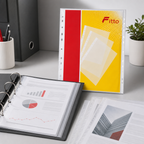 96 Pieces Clear A4 Sheet Protectors, 11-Hole Ring Binder Sleeves, 235 x 305 mm, Pack of 100 Sheets
