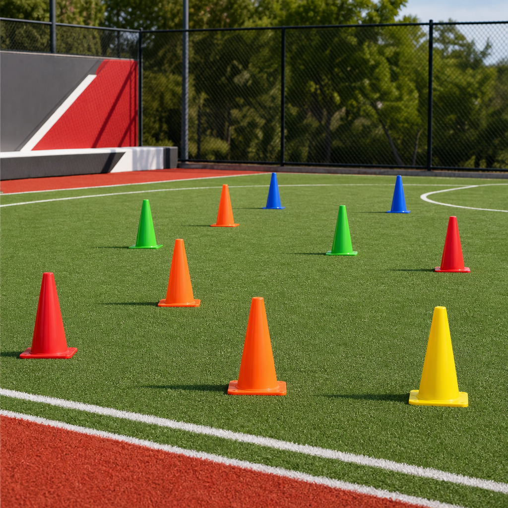 96 Pieces Plastic Training Cones, 28 cm, Multicolor, 10-Piece Pack