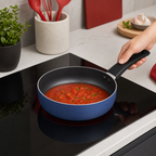 72 Pieces Sauce Pan 20 cm Non-Stick Aluminum, Blue Exterior with Black Interior, Single Cooking Pot