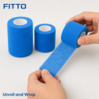 120 Pieces Adhesive Elastic Bandage Set, 3-Piece Self-Adhering Wrap Rolls, Three Widths for First Aid and Sports Use