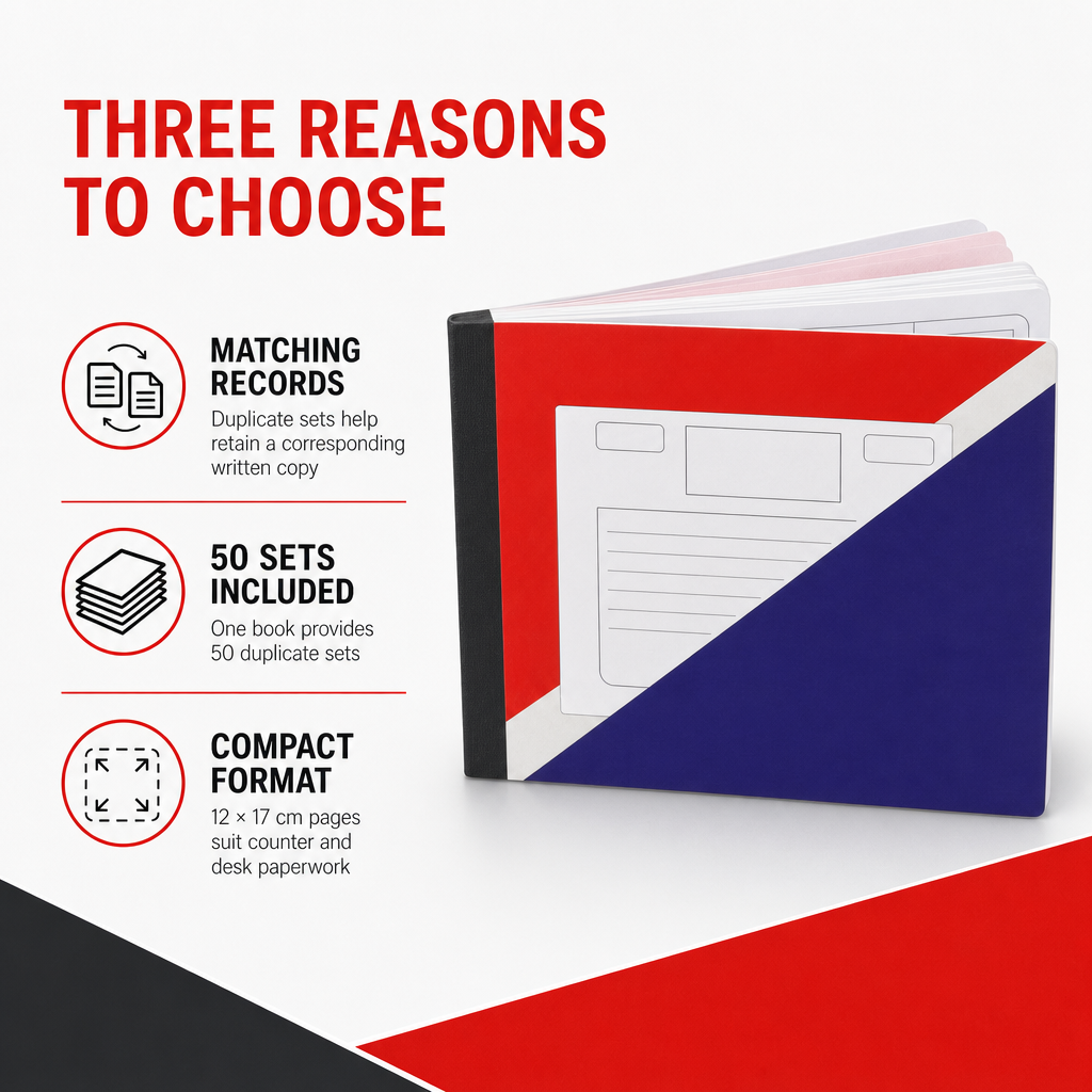 144 Pieces Receipt Books, 12 × 17 cm, 50 Duplicate Sets, Single Piece