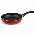 72 Pieces Red 24 cm Aluminum Non-Stick Frying Pan with Black Handle