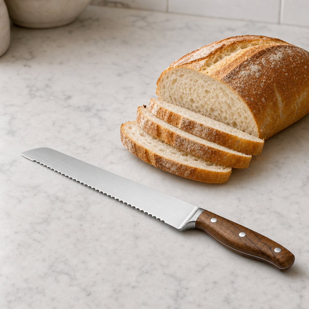 72 Pieces Bread Knife, 8 Inch Serrated Blade with Brown Handle for Slicing Loaves and Baked Foods