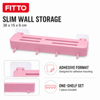 120 Pieces Adhesive Kitchen Storage Shelf, Wall-Mounted Shelf, Assorted Colour, 38 x 15 x 6 cm, 1 Piece