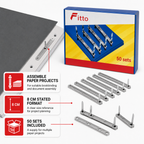 144 Pieces 8 cm Metal Bookbinding Fastener Sets, 50 Sets, Silver