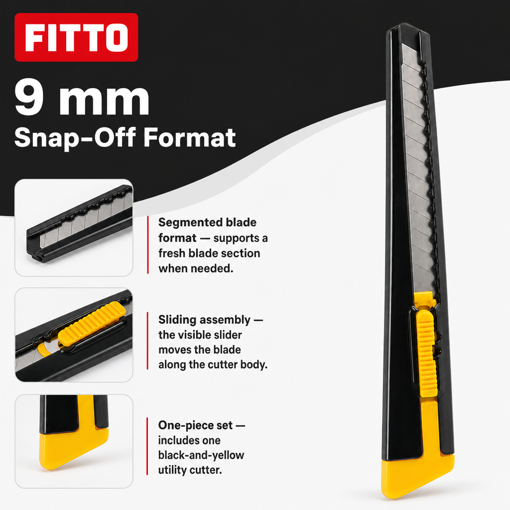 240 Pieces Utility Cutter, 9 mm Snap-Off Blade, Black and Yellow, 1 Piece