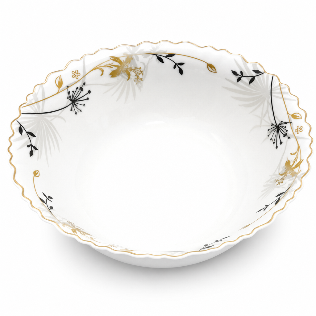 96 Pieces Opal Salad Bowl, 7 Inch, White Floral Serving Tablewares for Home Dining
