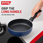72 Pieces Sauce Pan 20 cm Non-Stick Aluminum, Blue Exterior with Black Interior, Single Cooking Pot