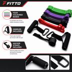 48 Pieces Resistance Bands Exercise Set, 4-Piece Home Workout Kit with Handles and Anchor Straps, Multicolor