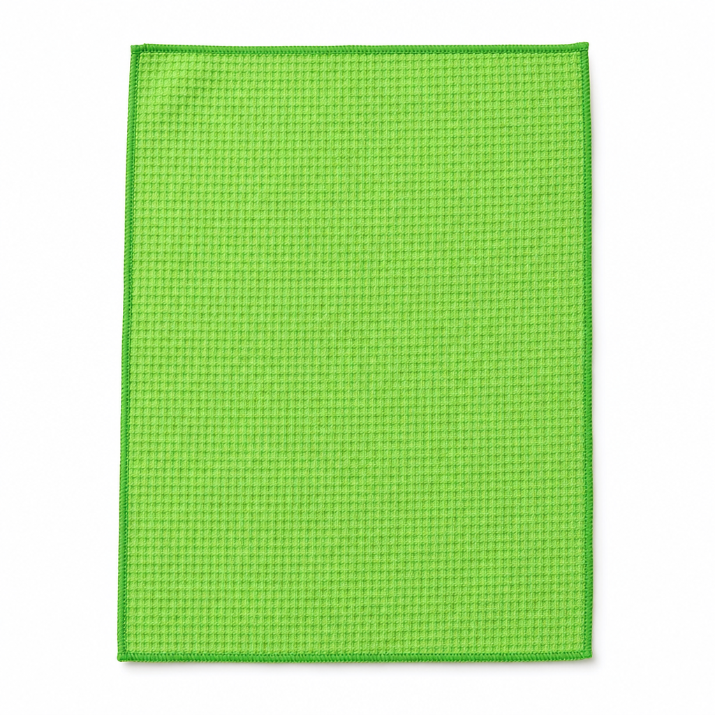 120 Pieces Waffle-Weave Microfiber Cleaning Cloth, 40 x 40 cm, Green