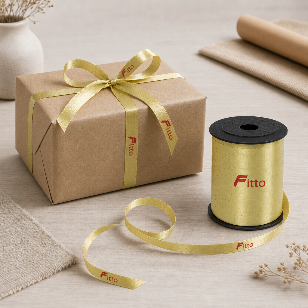 120 Pieces Gold Printed Ribbon Roll, 5 mm x 250 yd