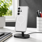 96 Pieces Crystal Clear Magnetic Phone Cases with Ring for Wireless Charging and Raised Camera Protection