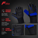 96 Pieces Gym Gloveses with Wrist Support, Fingerless Palm Padding for Weight Lifting, Training and Fitness Workouts