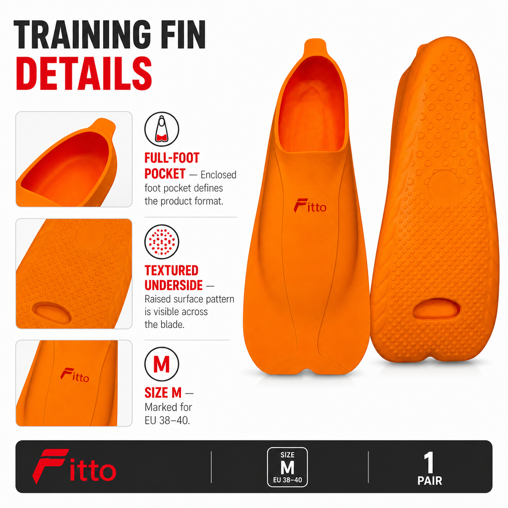 48 Pieces Swimming Fins for Training, Full-Foot Design, Size M EU 38–40