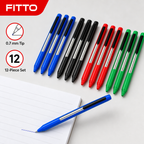 96 Pieces Gel Pens, Arrow Tip, 0.7 mm, Assorted Colours, 12-Pack