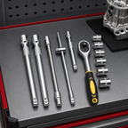 96 Pieces Ratchet Socket Extension Tool Set, 6 Piece, 20 cm, Black Yellow Silver, Hand Tool Kit