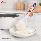 144 Pieces Melamine Rice Ladle with Decorative Handle, White, 30 cm