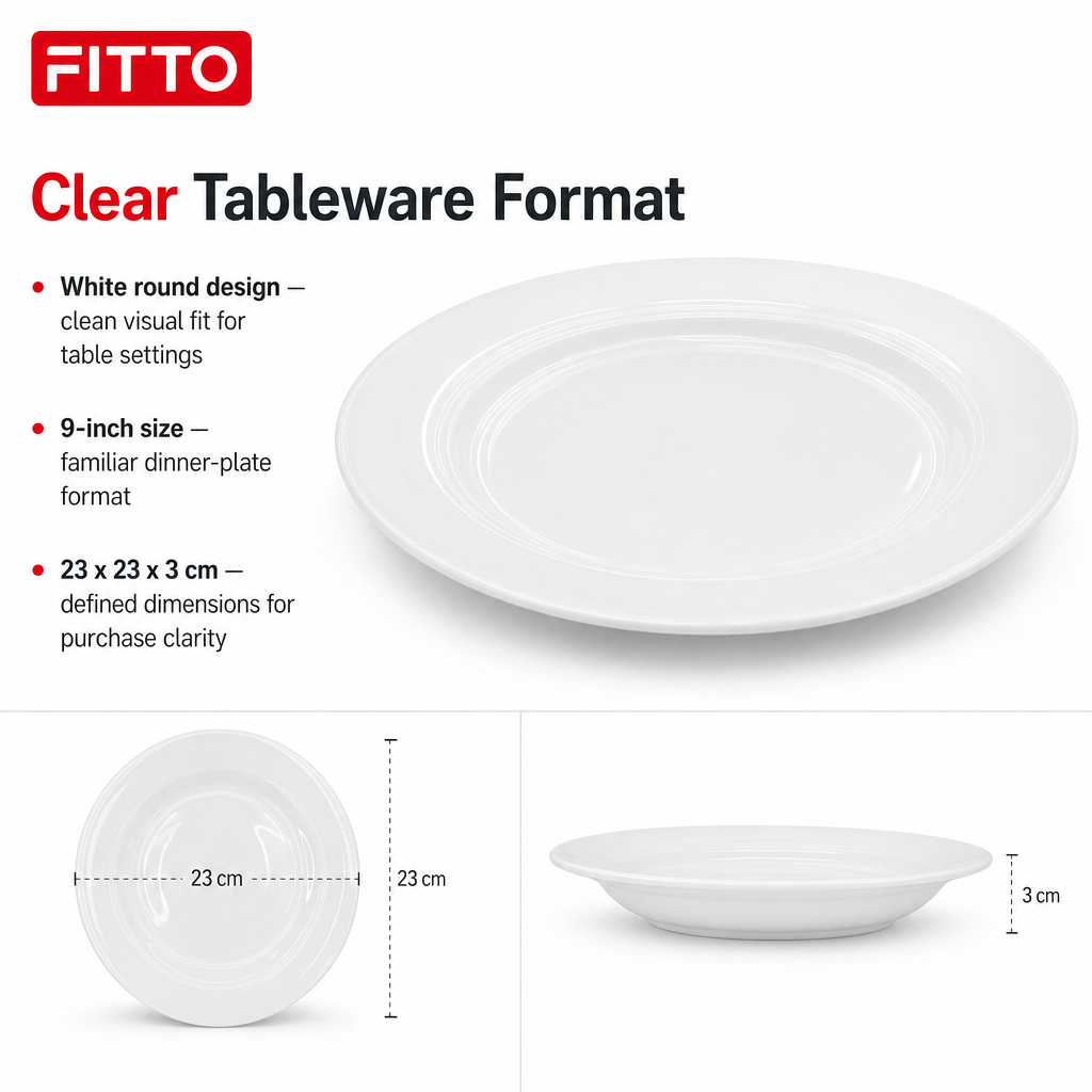 120 Pieces Dinner Plate, White, Round 9 Inch, Single Tablewares Piece