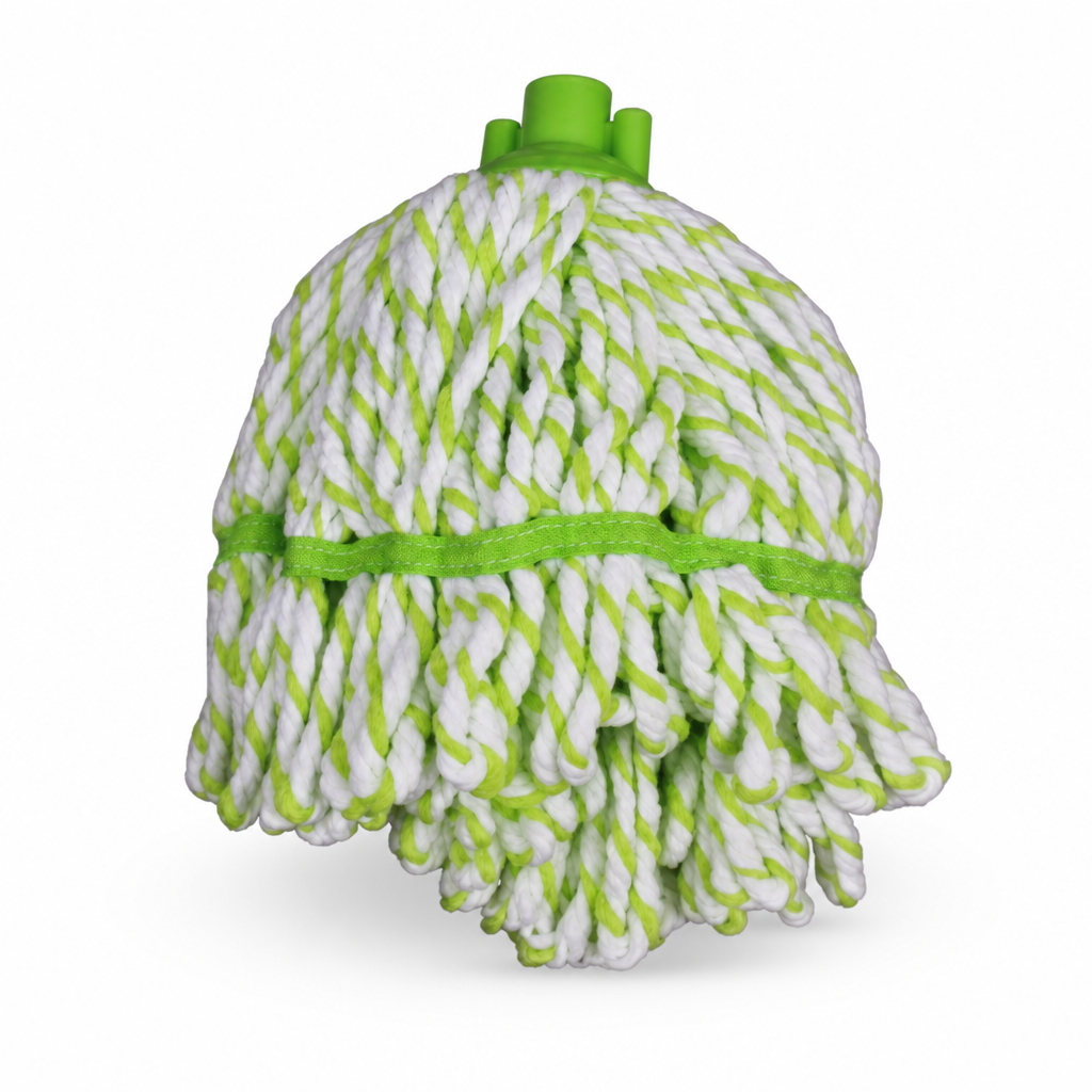 96 Pieces Cotton Mop Head, 150 g, Green and White, Floor Cleaning Head