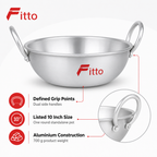 96 Pieces Aluminium Handi Cooking Pot with Dual Side Handles, 10 Inch Round Cookwares
