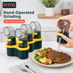 240 Pieces Manual Spice Grinder Set, 5 Pieces, Dark Green with Yellow and Clear Details