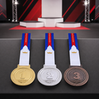 144 Pieces Winner Medal Set with Ribbons, Gold Silver Bronze Assorted, 10 x 8 cm