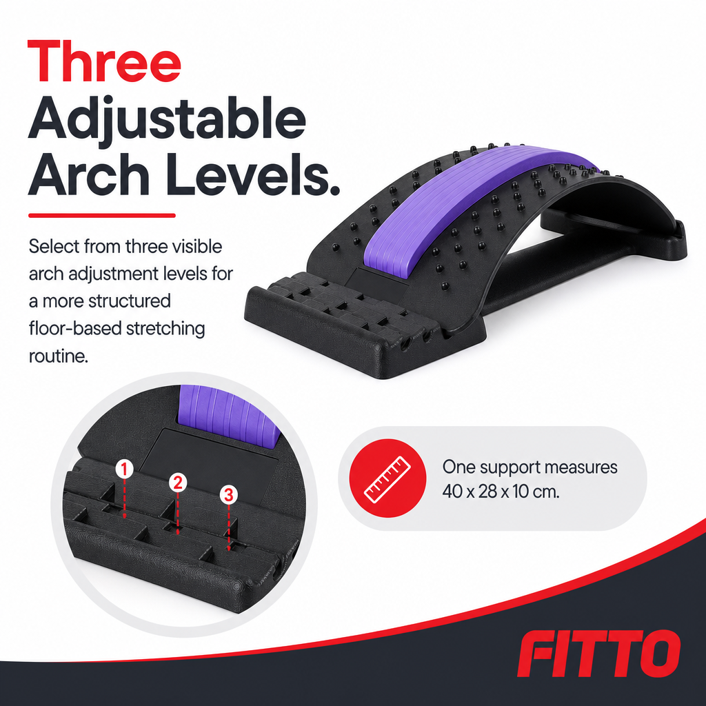 96 Pieces Adjustable Back Stretching Supports, Lumbar Arch Stretcher, Black and Purple, 40 x 28 x 10 cm