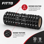 96 Pieces Textured Yoga Roller, 33 cm, Black