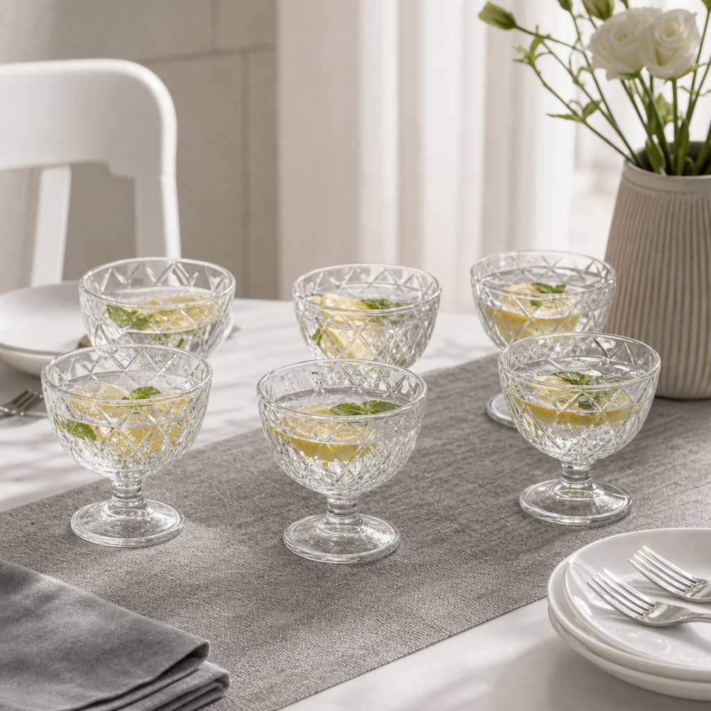 72 Pieces Glass Cup Set, 240 ml Clear Drinking Cups, 6 Pieces
