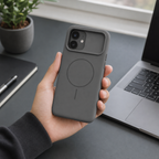 120 Pieces Silicone Magnetic Phone Cases with Raised Camera Protection, Gray