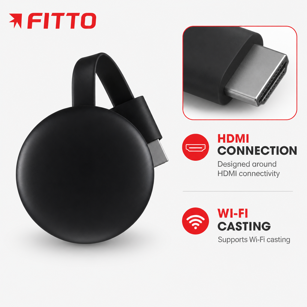 72 Pieces HDMI Streaming Media Devices with Wi-Fi Casting, Compact Black Home Entertainment Accessory