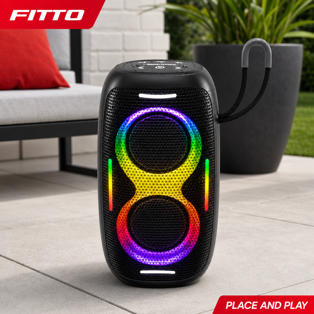 48 Pieces Outdoor Waterproof Wireless Speaker with RGB Light and Dual Sound, 28 x 15 x 13 cm