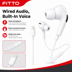 120 Pieces Lightning Earphones with Inline Microphone, Wired Audio Headset, White