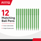 144 Pieces Ball Pens, Green Matte Body, 12 Pack, Office and School Writing Supplies