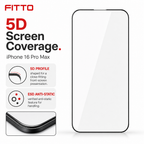 96 Pieces 5D Tempered Glass Screen Protectors for iPhone 16 Pro Max, ESD Anti-Static, 1 Pack