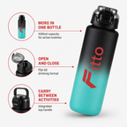 96 Pieces 1000ml Sports Water Bottles with Flip Lid and Carry Handle, Teal