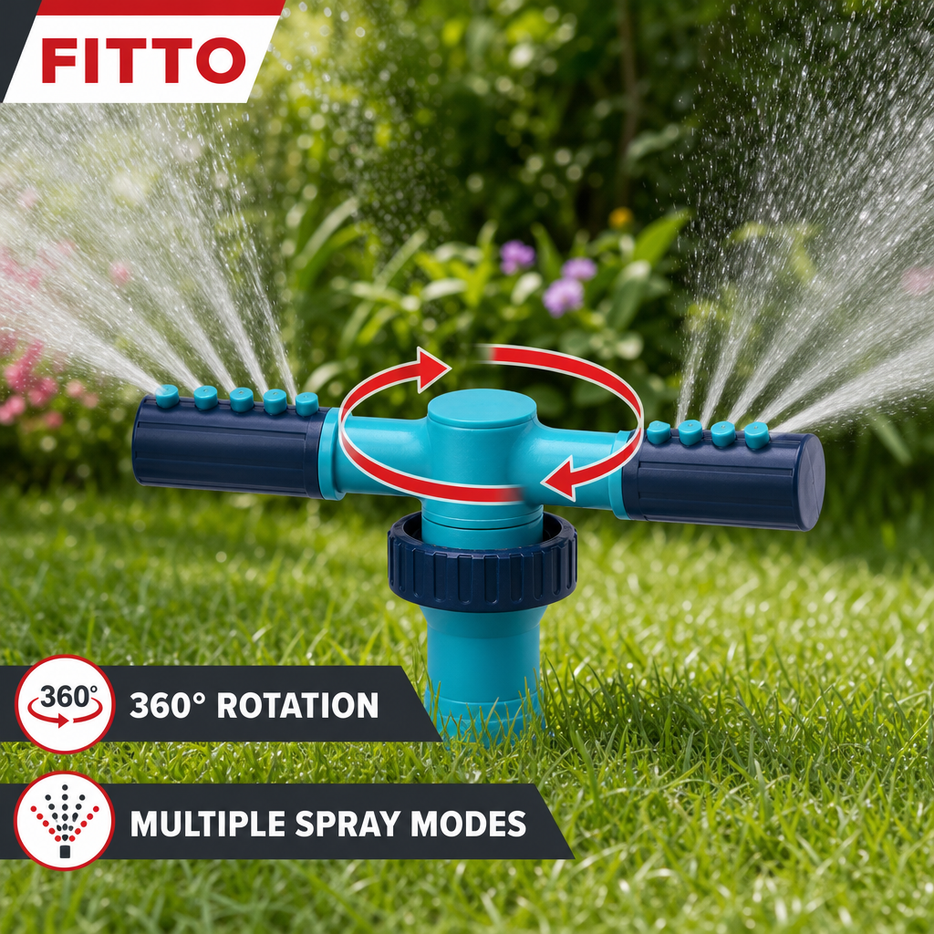 96 Pieces Automatic 360° Rotating Garden Irrigation Nozzle with Multiple Spray Modes