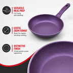 72 Pieces Granite-Coated Fry Pan, 28cm Round Cookwares for Stovetop Cooking