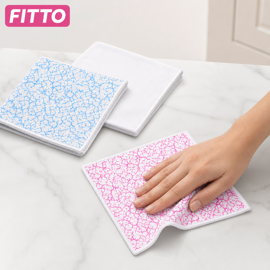 96 Pieces Microfiber All-Purpose Cleaning Cloths, 32 x 32 cm, Pink/White, 3-Pack