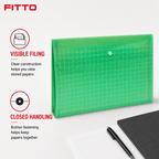240 Pieces Clear Grid Button Document Folder Assorted Colour 1 Piece 33 x 24 x 1 cm
