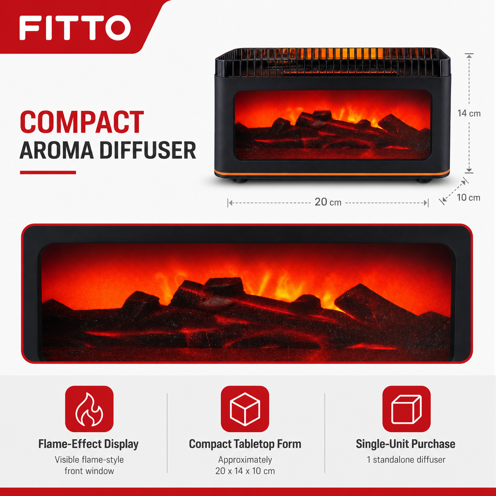 96 Pieces Black Aroma Diffuser with Flame Effect, 1 Piece