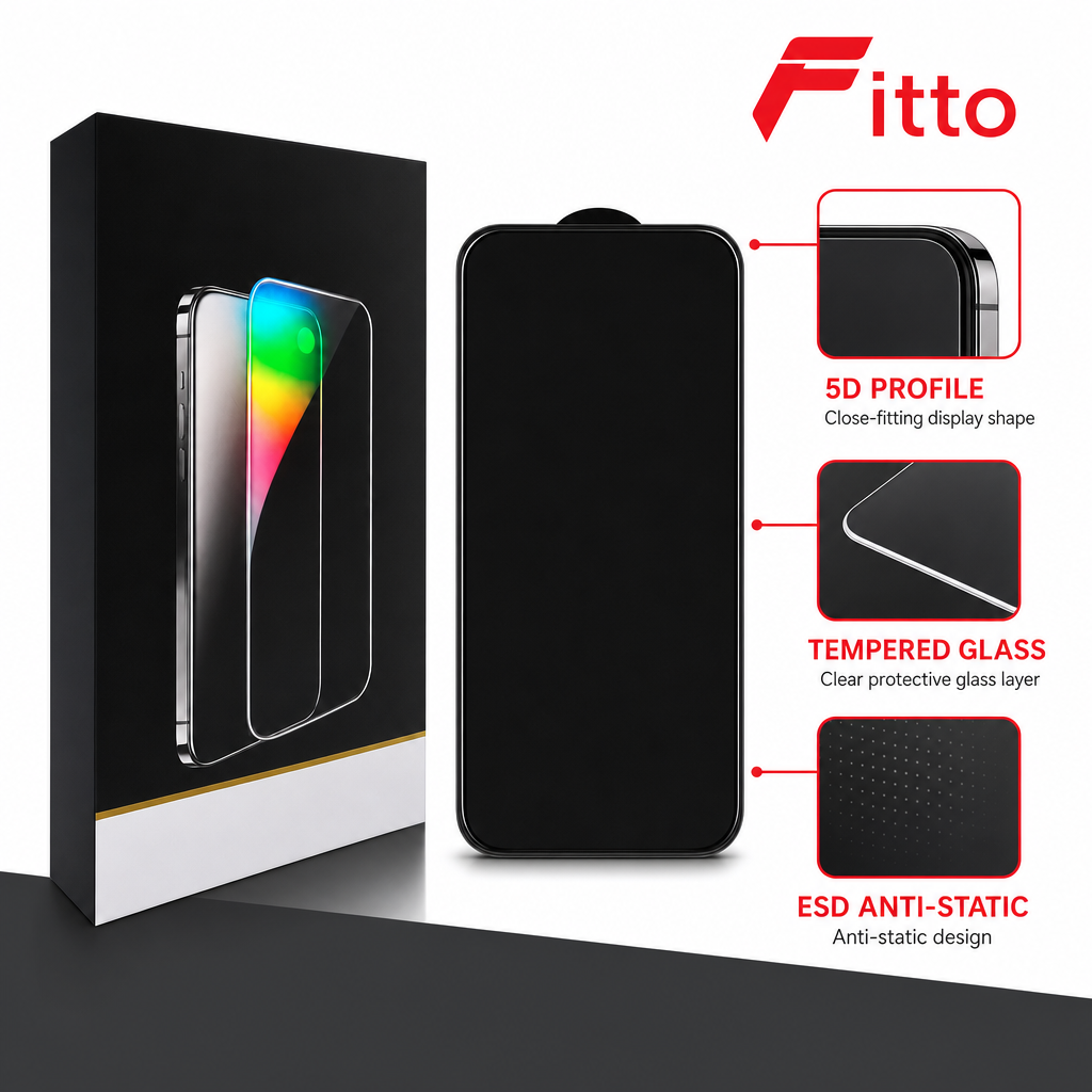 96 Pieces Tempered Glass Screen Protectors for Compatible Smartphone, 5D ESD Anti-Static Design, 1 Pack