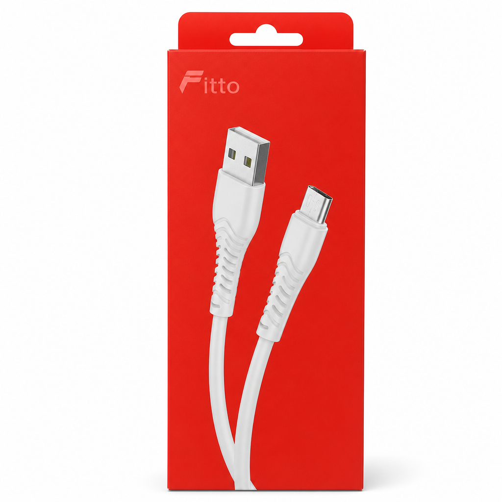 240 Pieces USB-A to Micro-USB Charging Cables, 3A, 100 cm, White