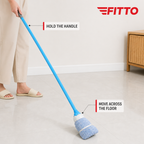 96 Pieces Microfiber Mop with Painted Iron Handle, 120 cm, Blue