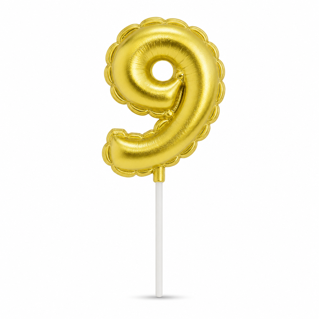 144 Pieces Gold or Silver Number 9 Happy Birthday Cake Candle, 9 cm