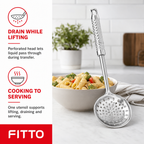 120 Pieces Silver Stainless Steel Skimmer Spoon, Perforated Kitchen Strainers, 35 x 8 cm, 1 Piece