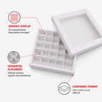 120 Pieces Chocolate Box with 25 Compartments, White Square Confectionery Box, 23.5 x 23.5 x 4 cm