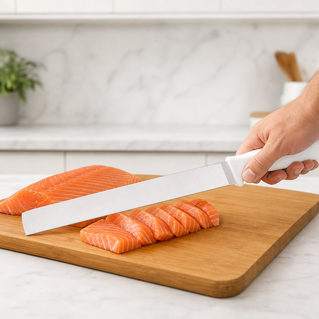 96 Pieces Kitchen Knives, 12 Inch Long Blade with White PVC Handle, 1 Piece