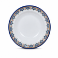 144 Pieces Melamine Dinner Plate, 7 Inch, Round White Plate with Decorative Rim